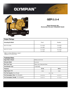 Diesel Power Generators Olympian GEP 13,5