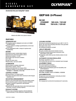 Diesel Power Generators Olympian GEP 165