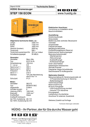 Diesel Power Generators Hüdig Step 150