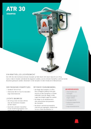 Gasoline and Diesel Rammers Ammann ATR 30