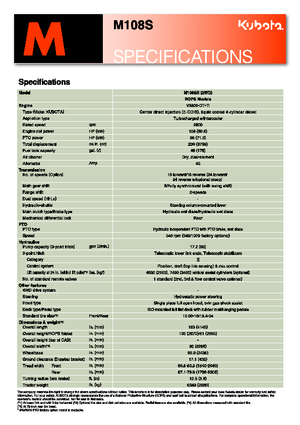 4WD Tractors Kubota M 108 S