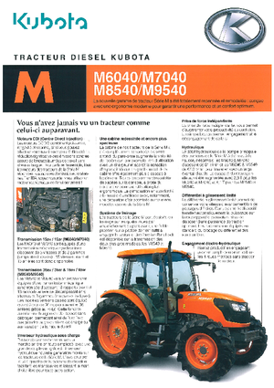 4WD Tractors Kubota M 8540