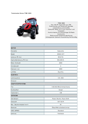 Traktörler 4wd TYM T1003