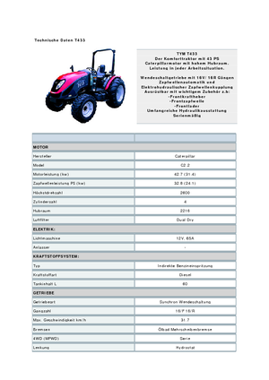 4WD Tractors TYM T433