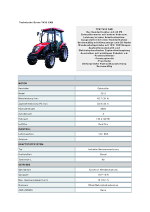 4WD Tractors TYM T433