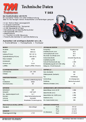 4WD Tractors TYM T503