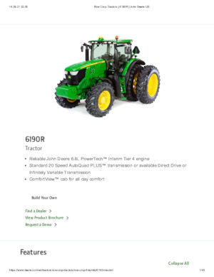 4WD Tractors John Deere 6190 R