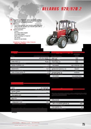 4WD Tractors Belarus 920.2 F