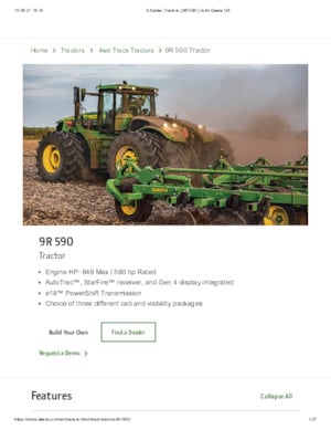 4WD Tractors John Deere 9R 590