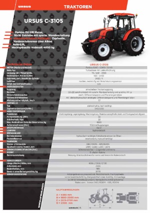 4WD Tractors Ursus C-3105