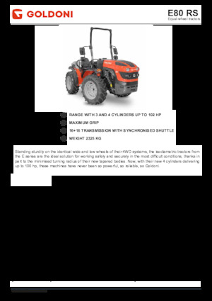 4WD Tractors Goldoni E 80 RS