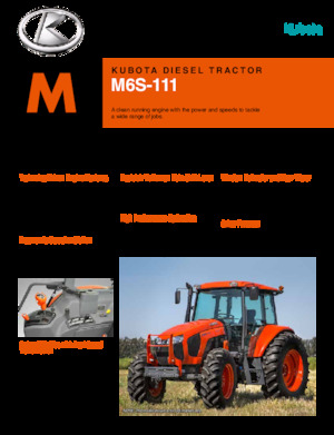 Traktörler 4wd Kubota M6S-111