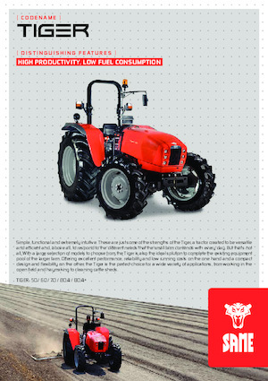 4WD Tractors SAME Tiger 80.4+