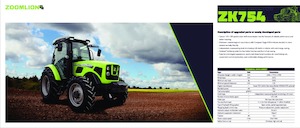 4WD Tractors Zoomlion ZK754