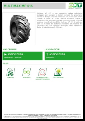Agriculture tires BKT MULTIMAX MP 515 445/65 R 22.5 MPT