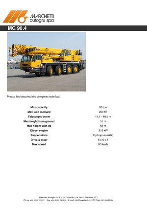 All-terrain Cranes Marchetti MG 90.4 (8x6x8)
