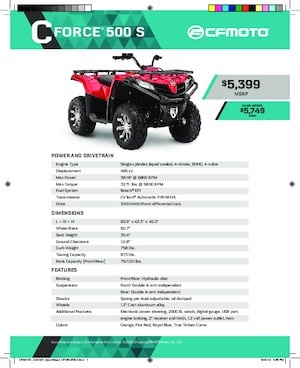 All-terrain vehicles (ATVs) & Quads CFMOTO CFORCE 500