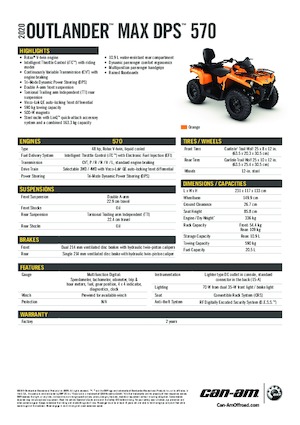 All-terrain vehicles (ATVs) & Quads can-am OUTLANDER 450 DPS MAX