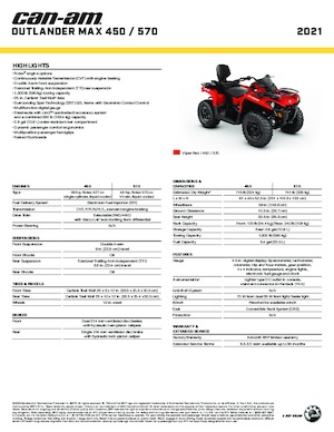 All-terrain vehicles (ATVs) & Quads can-am OUTLANDER 570 MAX