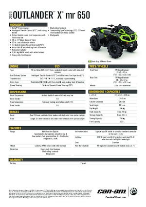 Arazi Araçları (ATV) & Dörtçekerler can-am OUTLANDER 650 XMR 