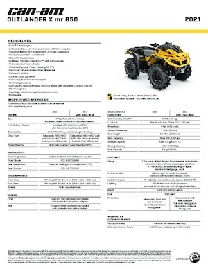 Arazi Araçları (ATV) & Dörtçekerler can-am OUTLANDER 850 XMR 