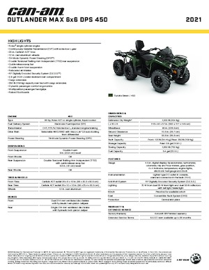 All-terrain vehicles (ATVs) & Quads can-am OUTLANDER MAX 6X6 DPS  450 