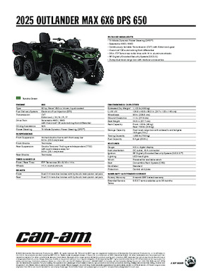 All-terrain vehicles (ATVs) & Quads can-am OUTLANDER MAX 6X6 DPS 650