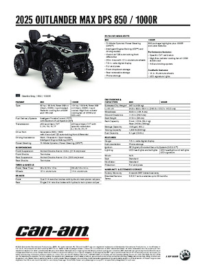 Arazi Araçları (ATV) & Dörtçekerler can-am OUTLANDER MAX DPS 850
