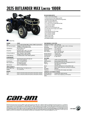 Arazi Araçları (ATV) & Dörtçekerler can-am OUTLANDER MAX Limited 1000R