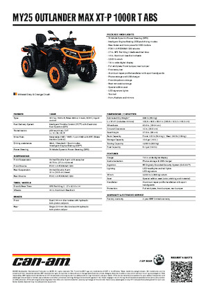 All-terrain vehicles (ATVs) & Quads can-am OUTLANDER MAX XT-P 1000R T ABS