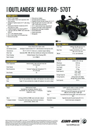 All-terrain vehicles (ATVs) & Quads can-am OUTLANDER MAX XU+ 570 T