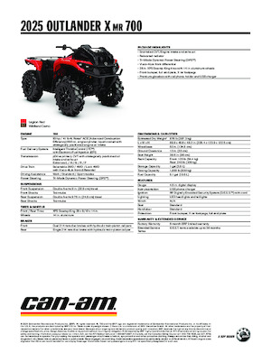 Arazi Araçları (ATV) & Dörtçekerler can-am OUTLANDER X MR 700