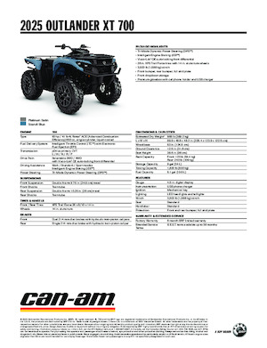 All-terrain vehicles (ATVs) & Quads can-am OUTLANDER XT 700