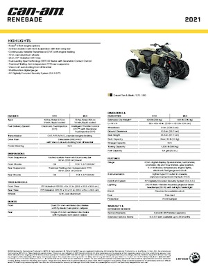 All-terrain vehicles (ATVs) & Quads can-am RENEGADE 850