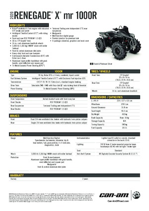 All-terrain vehicles (ATVs) & Quads can-am RENEGADE X MR 1000R