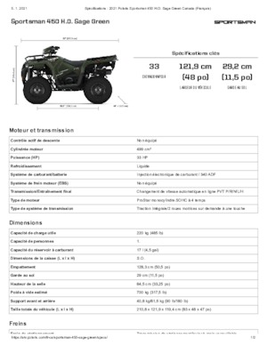 Arazi Araçları (ATV) & Dörtçekerler Polaris Sportsman 450 H.O.