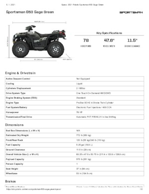 Arazi Araçları (ATV) & Dörtçekerler Polaris Sportsman 850