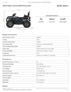 All-terrain vehicles (ATVs) & Quads Polaris Sportsman touring 850 