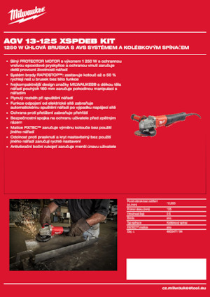 Açılı öğütücüler Milwaukee AGV 13-125 XSPDEB KIT