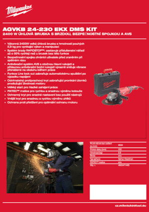 Angle Grinders Milwaukee AGVKB 24-230 EKX DMS KIT