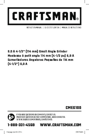 Angle Grinders Craftsman CMEG100 