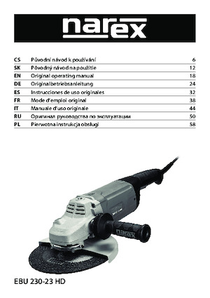 Angle Grinders Narex EBU 230-23 HD