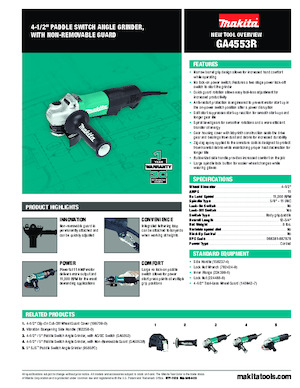Angle Grinders Makita GA4553R 