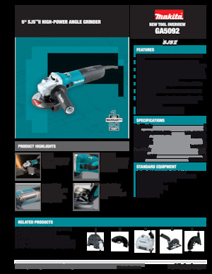 Açılı öğütücüler Makita GA5092