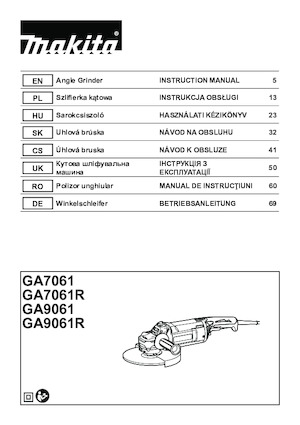 Açılı öğütücüler Makita GA7061 