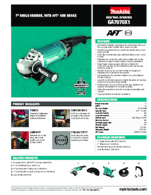 Açılı öğütücüler Makita GA7070X1 