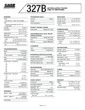 Articulated Dump Trucks Case 327B 