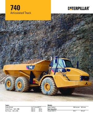 Mafsallı damperli kamyonlar Caterpillar 740