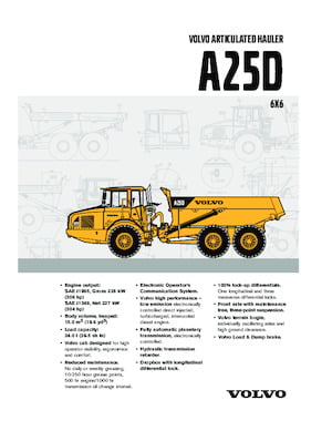 Articulated Dump Trucks Volvo A25D (6x6)