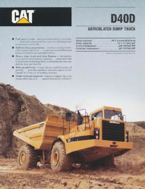 Articulated Dump Trucks Caterpillar D 40 D